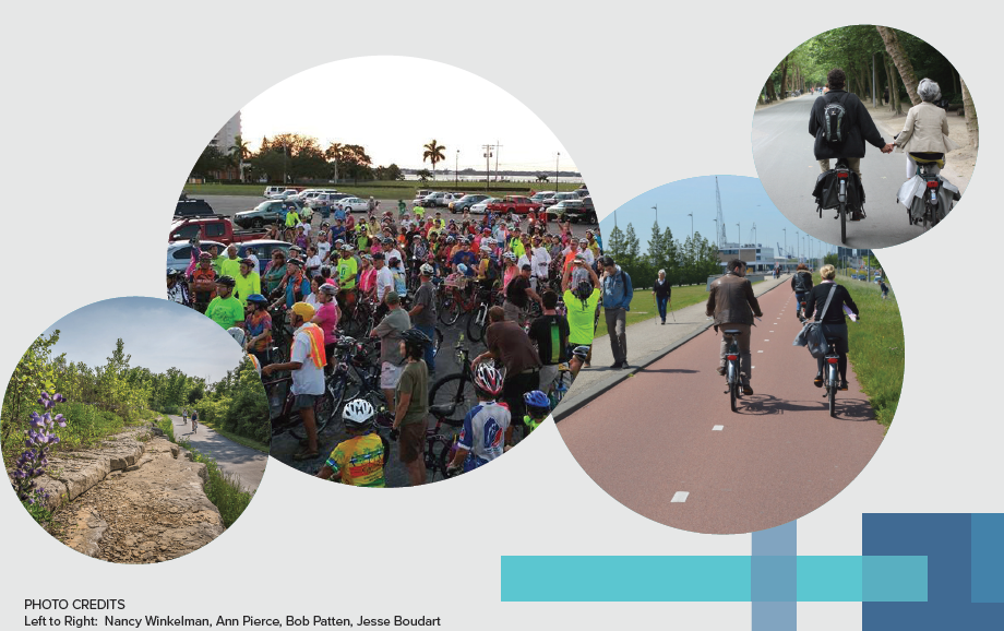 Group of bicyclers coming together for an event. 